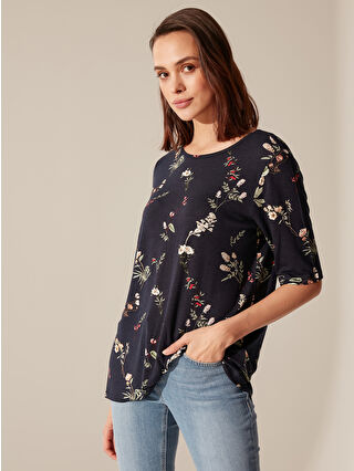 Açık Lacivert Baskılı