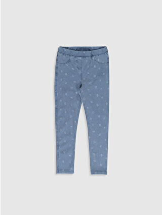 Açık Mavi Baskılı