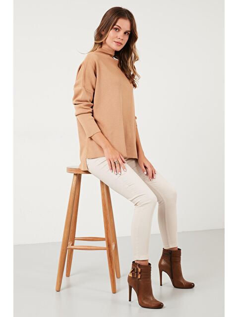 Lela Arkası Uzun Dik Yaka İnce Triko Kazak 4615002 - S000000300-19413