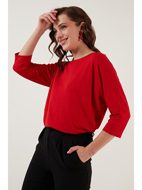 Lela Bisiklet Yaka Truvakar Kol Kadın Tişört 5861416Y - S000000384-20045