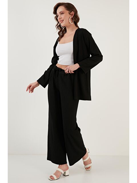 Lela Belden Bağlamalı Rahat Kesim Krinkıl Kuımaş Pantolon 5862061 - S000000084-19351