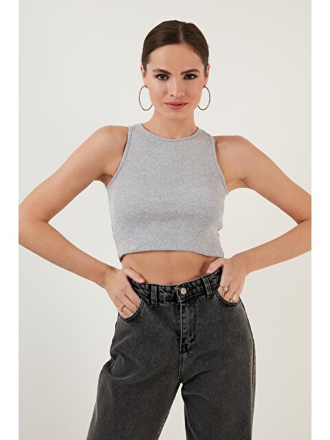 Lela % 100 Pamuk Fitilli Super Crop Örme Atlet 5864215 - S000000383-20600