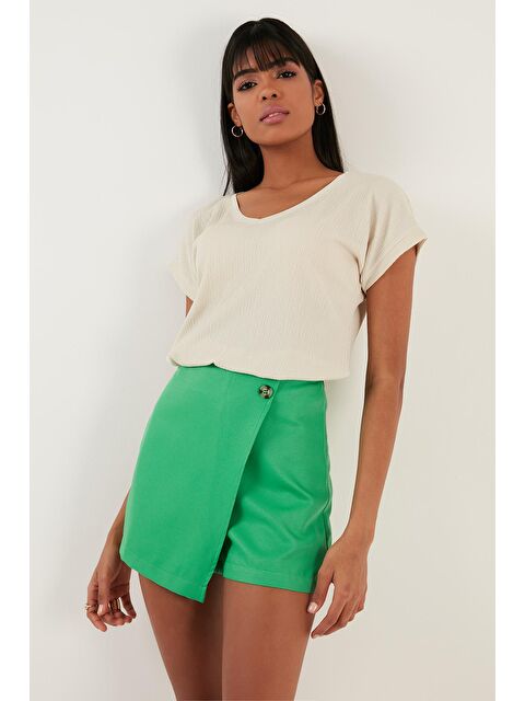 Lela Rahat Kesim Esnek V Yaka Bluz 5865039 - S000000380-20600