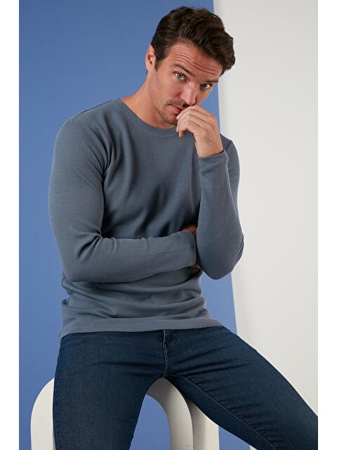 Buratti Pamuklu Bisiklet Yaka Slim Fit Basic Erkek Sweatshirt 5905073 - S000000544-20600