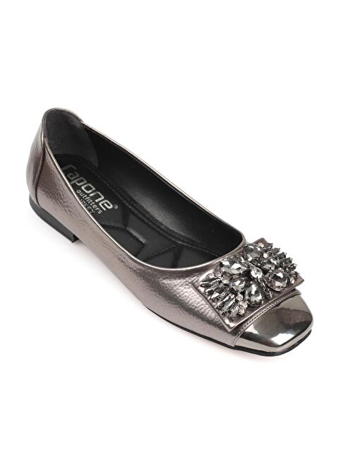 Capone Outfitters Burnu Metalli Taşlı Tokalı Şık Babet - S000119976-37188