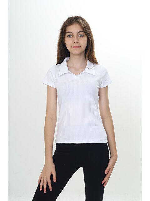 Toontoykids Kız Çocuk Okul Polo Yaka Fitilli Tişört - S000400443-20063