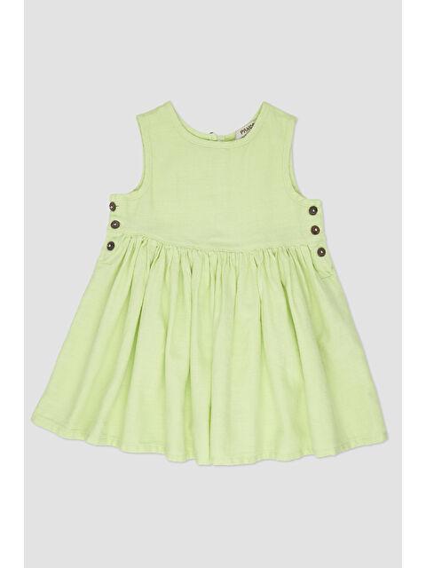 Panço Kız Bebek Eteği Volanlı Yeşil Elbise - S000524744-18194