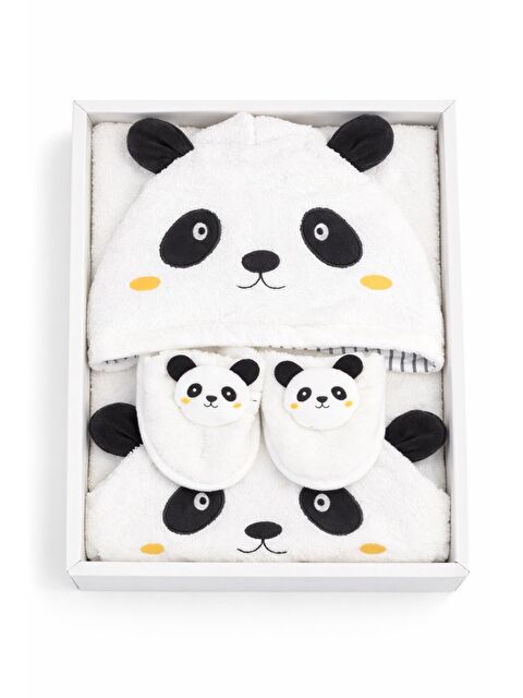 Verona Tarz Unisex Hayvan Figürlü Bebek Bornoz Havlu Seti Yenidoğan Hediyelik Kutulu 0-24ay Pamuklu 3lü Takım - S000514423-1720