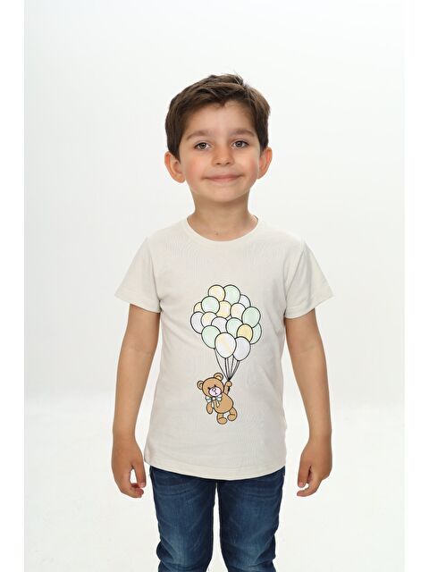 Toontoykids Erkek Çocuk Balonlu Ayı Baskılı Tişört - S000384760-19965
