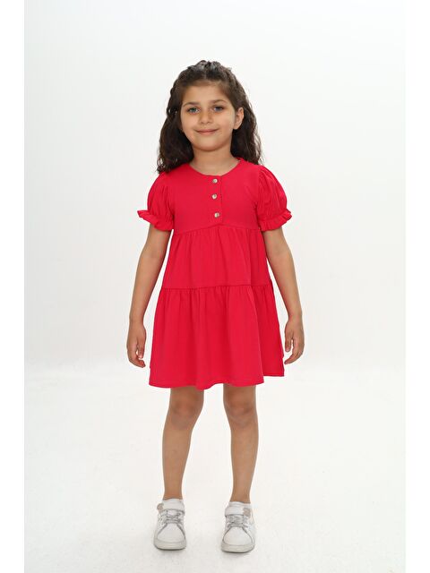 Toontoykids Kız Çocuk Önü Düğmeli Fırfırlı Elbise - S000384761-19449
