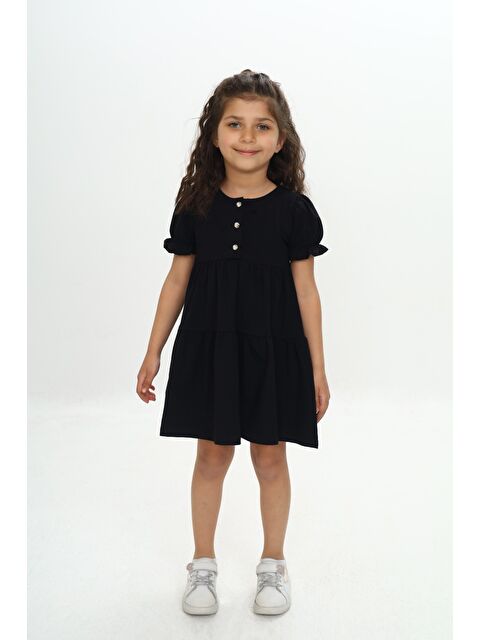 Toontoykids Kız Çocuk Önü Düğmeli Fırfırlı Elbise - S000384761-19351