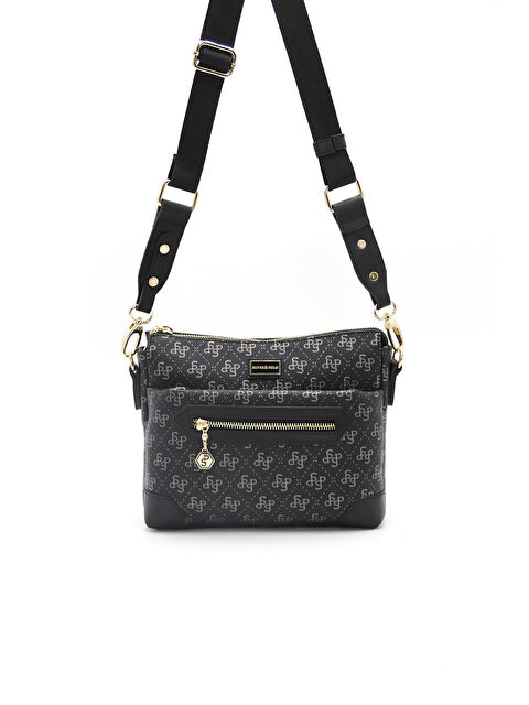 Silver Polo Kadın Çapraz Çanta 1110-43084 M178 Siyah Platin-Mat Siyah - S000507656-19351