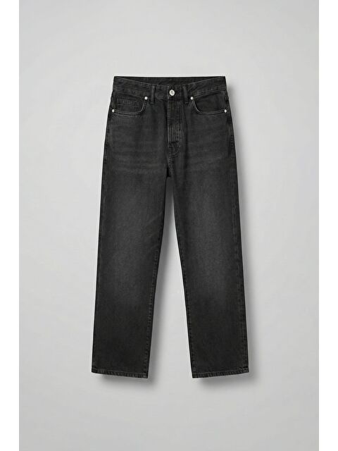 Abluka Online Erkek %100 Pamuk Baggy Fit Basic Jean Siyah - S000506832-19351