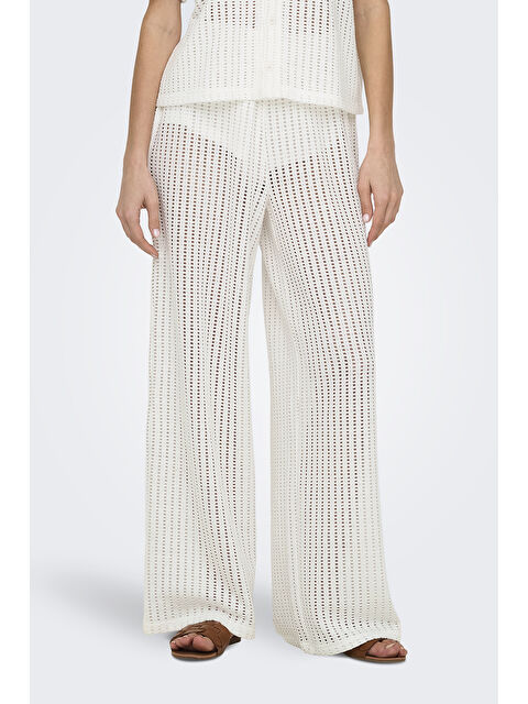 Only Onlfreya Ajurlu Straight Fit Yüksek Bel Geniş Paça Pantolon 15349329 - S000396468-19965