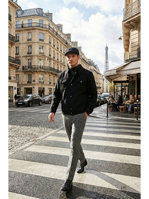 Buratti Slim Fit Ceket Yaka Astarlı Kaşe Kaban 58400347 - S000439378-19351