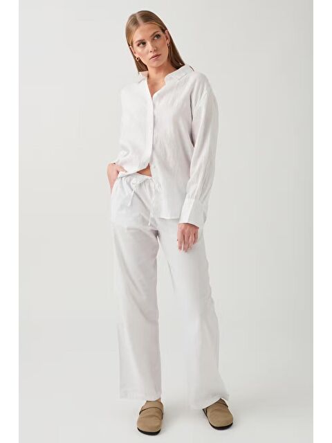 Madmext Ekru Elastik Belli Bol Kesim Pantolon Mg2020 - S000162582-19965