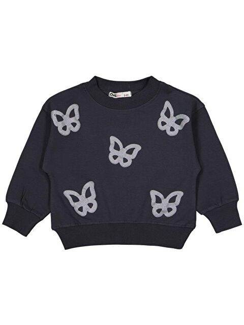 Civil Girls Simli Kelebek Baskılı 2-5 Yaş Takım - Gri 4-5 Yaş - S000483159-29666