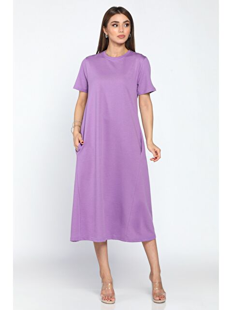 Gülseli Bisiklet Yaka Cep Detaylı Kısa Kol Elbise - S000299556-20042