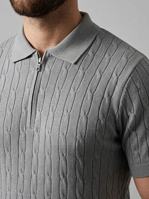 Jane's Erkek Yazlık Triko Saç Örgü Tişört