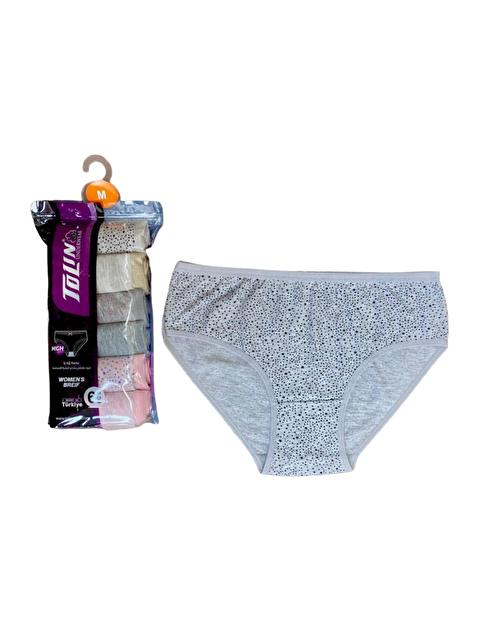 Tolin Kadın 6 lı Pamuklu Elastanlı Baskılı Havlu Ağ Orta Bel Külot Seti 2276158 - S000233923-23173