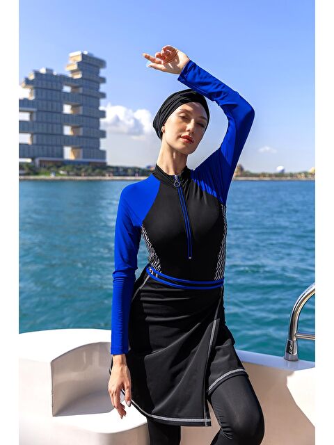 Remsa Mayo 3 Farklı Şekilde Giyilebilir Elastanlı Etekli Tesettür Mayo R125 Collar - S000217304-19351