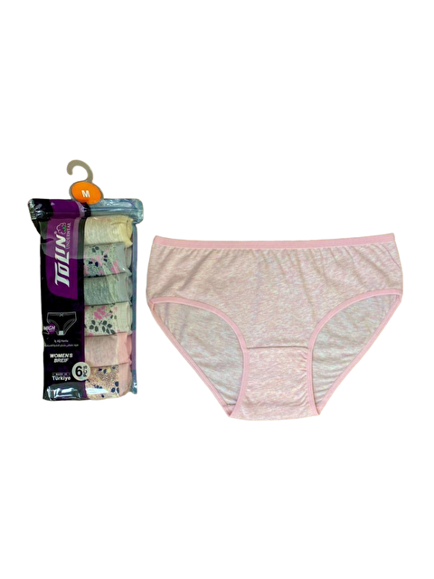 Tolin Kadın 6 lı Pamuklu Elastanlı Baskılı Havlu Ağ Orta Bel Külot Seti 2276156 - S000233925-23173