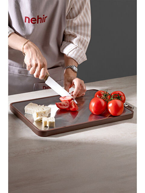 Nehir Dublin Paslanmaz Çelik ve Abanoz Çift Taraflı Kesme Tahtası - S000518526-37320