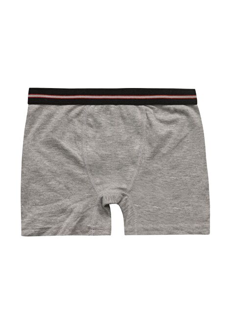 Kompedan Erkek Çocuk %100 Pamuklu Esnek Yumuşak Boxer Şort | Gri Melanj K0711 - S000236673-74
