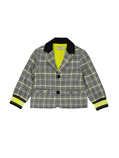 Panço Erkek Bebek Ekose Desenli Siyah Ceket - S000524750-19351