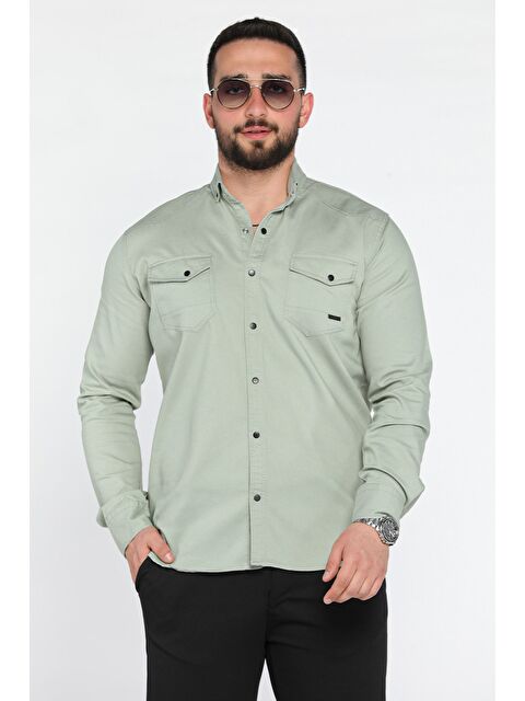 Mishar İtalia Erkek Cepli Çıtçıtlı Uzun Kol Gömlek - S000372949-1180