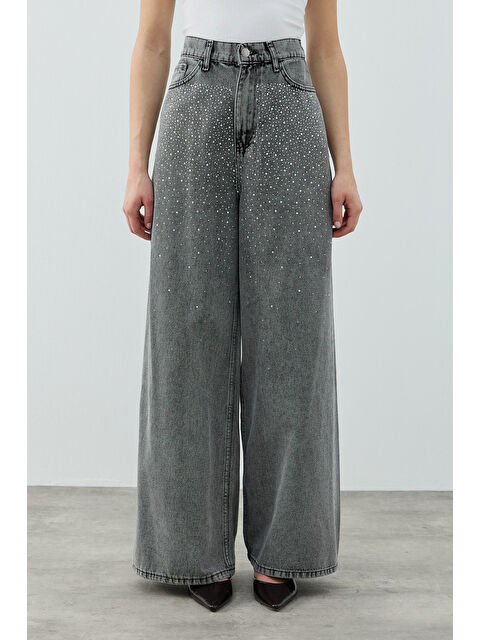 Remsa Taşlı Very Shiny Denim Pantolon 1770 Füme - S000529267-33408