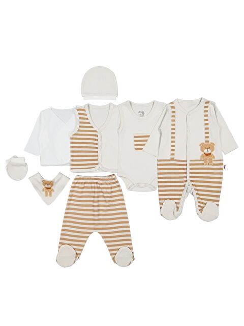 Civil Baby Ayıcık Çizgili Zıbın Setleri - S000450845-4280