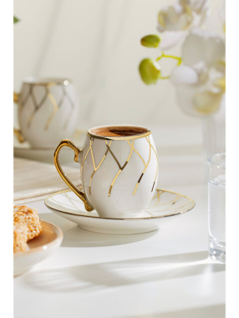Nehir Dora 6 Kişilik 12 Parça Porselen Kahve Fincan Takımı - S000518562-18105