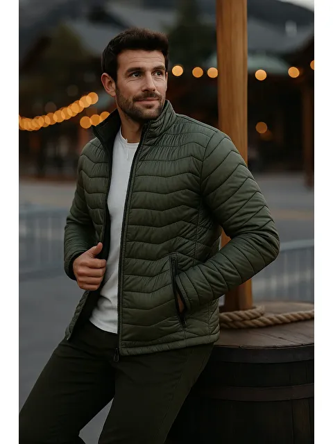 Comstar Erkek Trend Premium Haki Şişme Mont