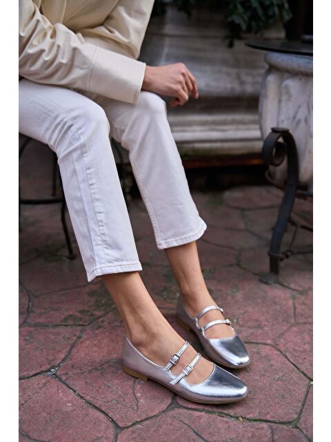 MADAMRA Çift Kemerli Babet Gümüş - S000266211-18105