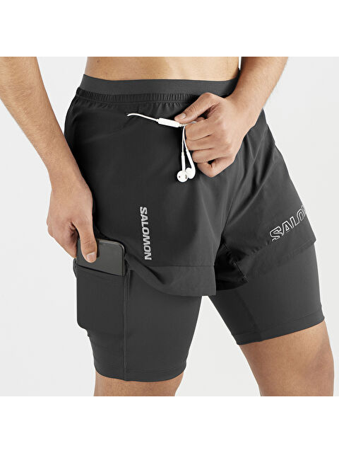 Salomon Cross 2in1 Shorts Erkek Siyah Koşu Şortu - S000522074-19351