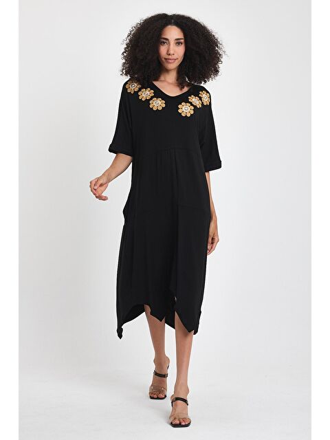 Rodi Kadın Önü Nakışlı Penye Elbise 1064 - S000231125-19351