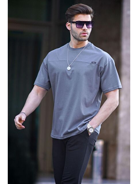 Madmext Füme Oversize Erkek %100 Pamuk Tişört 6196 - S000162586-33408