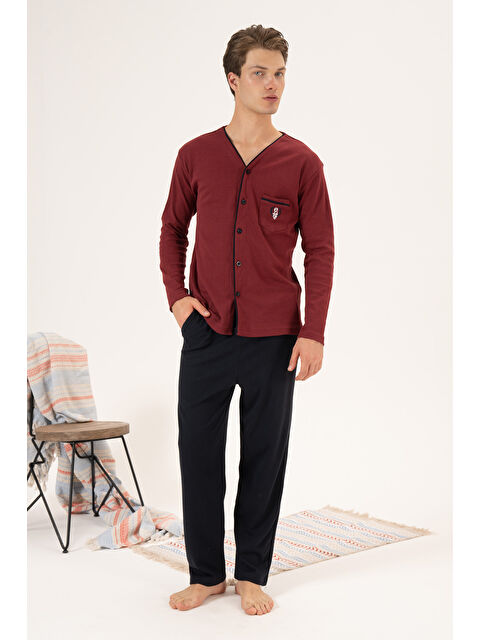 Remsa Erkek İnterlok %100 Pamuk Pijama Takımı 23410 Bordo - S000288987-19951