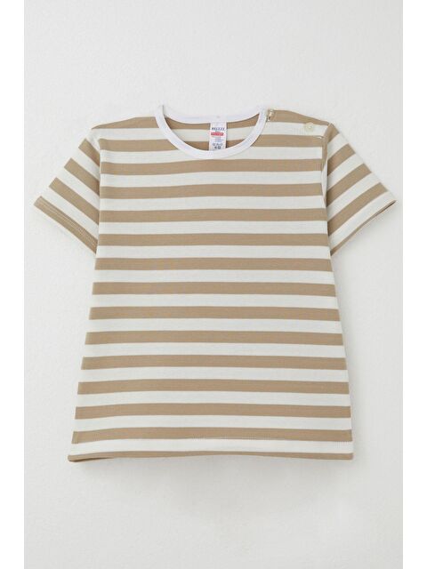 Breeze Erkek Çocuk Tişört Patlı Çizgili Ekru (1-4 Yaş) - S000383787-19965