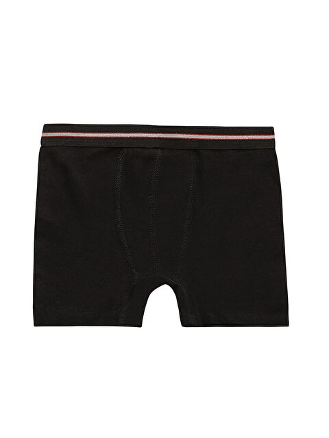 Kompedan Erkek Çocuk %100 Pamuklu Esnek Yumuşak Boxer Şort | Siyah K0711 - S000236673-19351