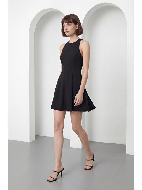 Lafaba Kadın Siyah Halter Yaka Mini Mezuniyet Abiye Elbise - S000523433-19351