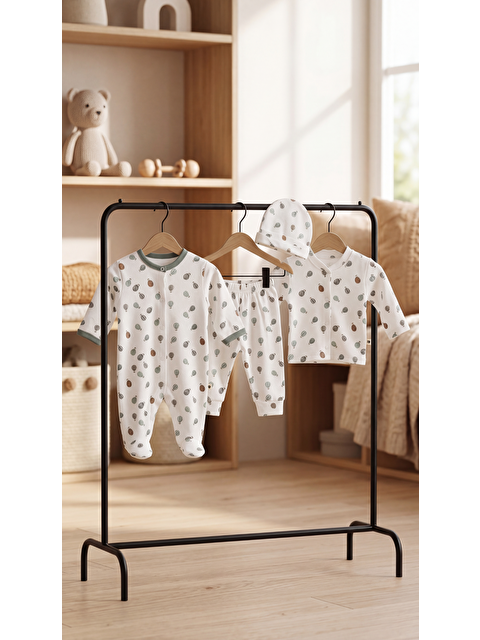 Mışıl Kids Balon Desenli 3'Lü Kız Bebek Yenidoğan Takımı