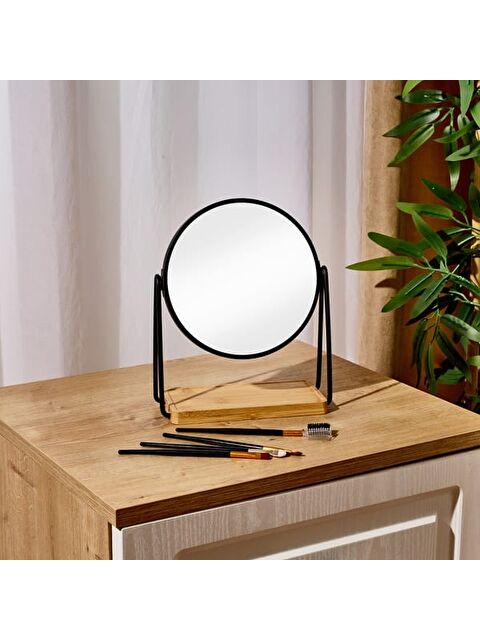 Evidea Bath Metal Yuvarlak Makyaj Aynası - Siyah