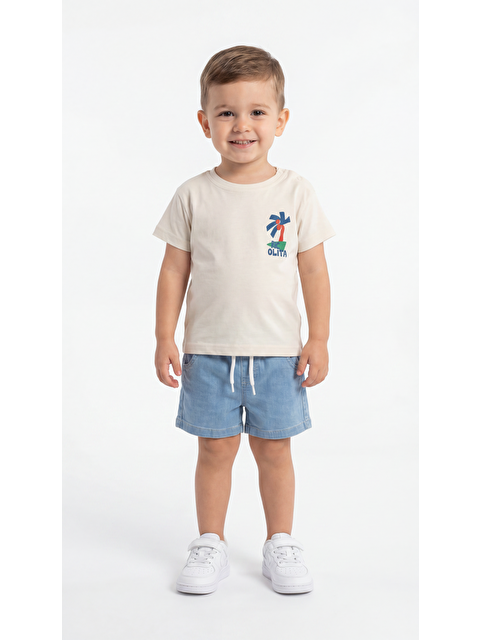 Mışıl Kids Palmiye Baskılı Erkek Bebek Alt Üst Takım