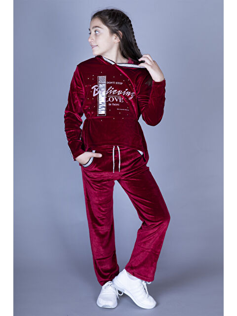 Toontoykids Kız Çocuk Kapüşonlu Kadife Takım - S000325660-20045