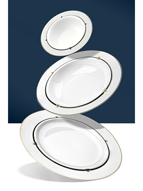 Nehir Margaret Black Dream 57 Parça Porselen Yemek Takımı - S000518602-20063