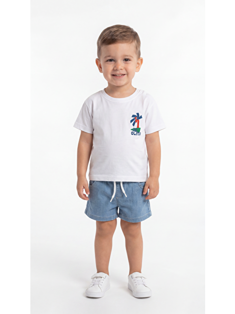 Mışıl Kids Palmiye Baskılı Erkek Bebek Alt Üst Takım