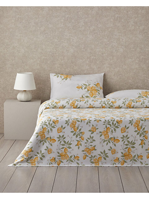 English Home Amalfi Breeze Baskılı Çift Kişilik Pike Takımı 200x220 cm Sarı - S000518616-20072