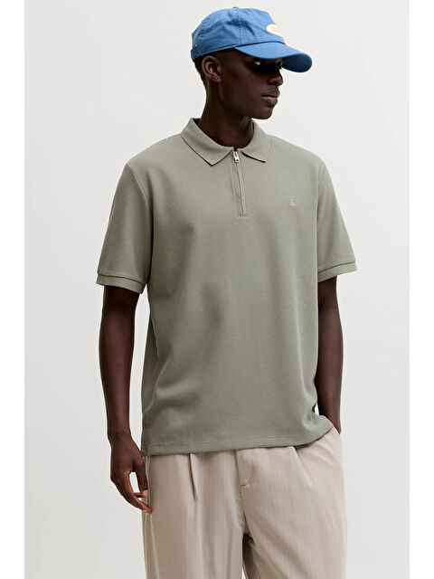 Jack & Jones Essentials Jjeaustin Normal Kalıp Fermuarlı Polo Yaka T Shirt 12279177